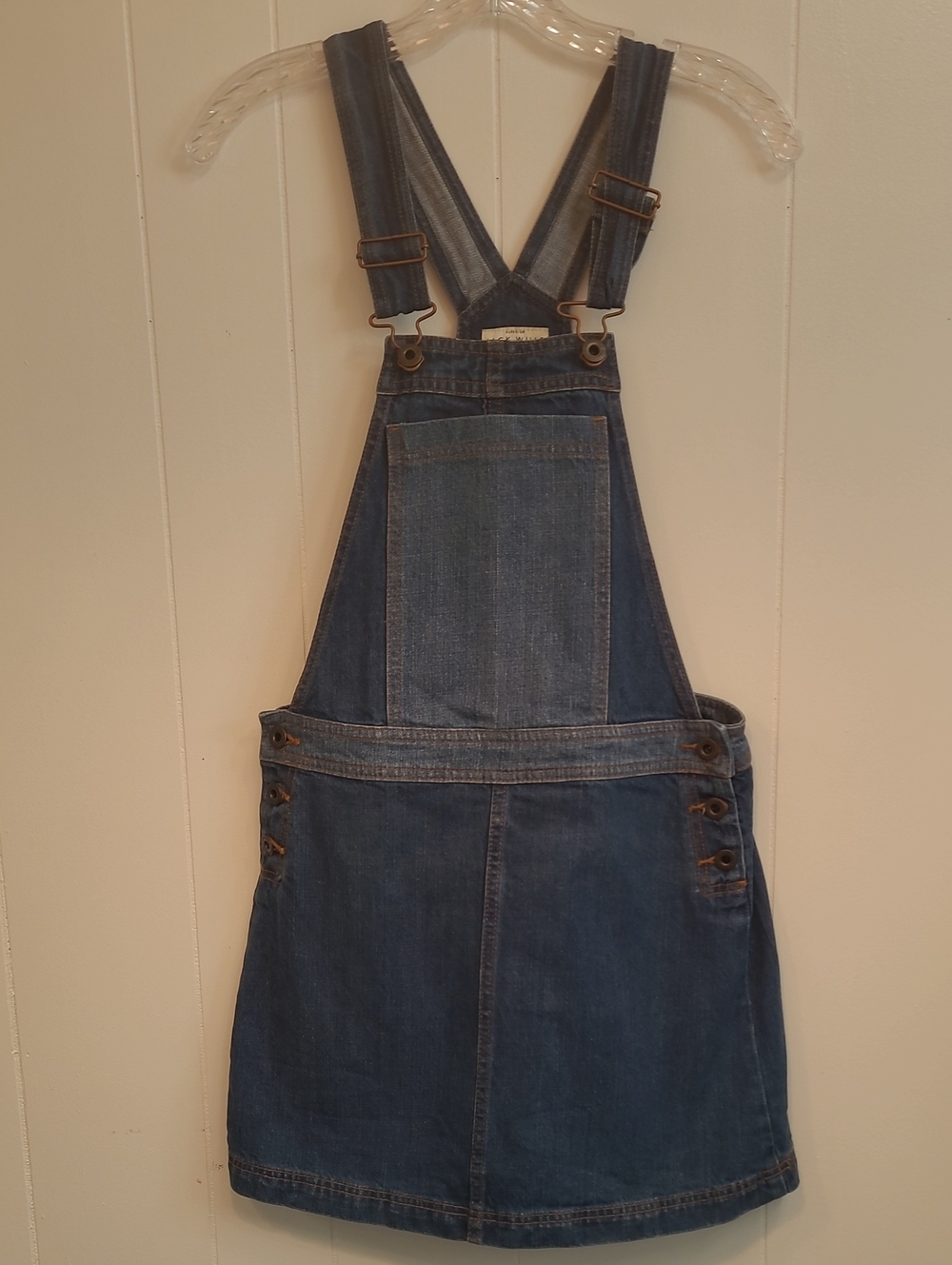 Jack Wills Denim Cleverdon Dungaree Dress Bib Front + 3 Pocket Sz 2
